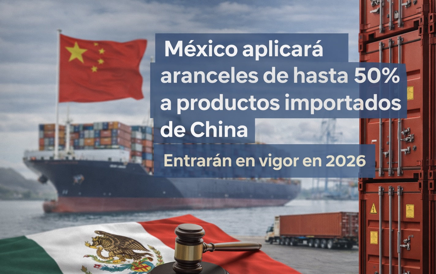 México aplicará aranceles de hasta 50% a productos importados desde China a partir de 2026